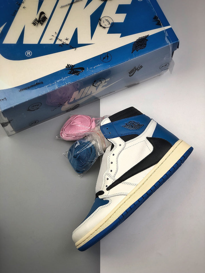 Air Jordan 1 Retro High OG SP Travis Scott Fragment Military Blue